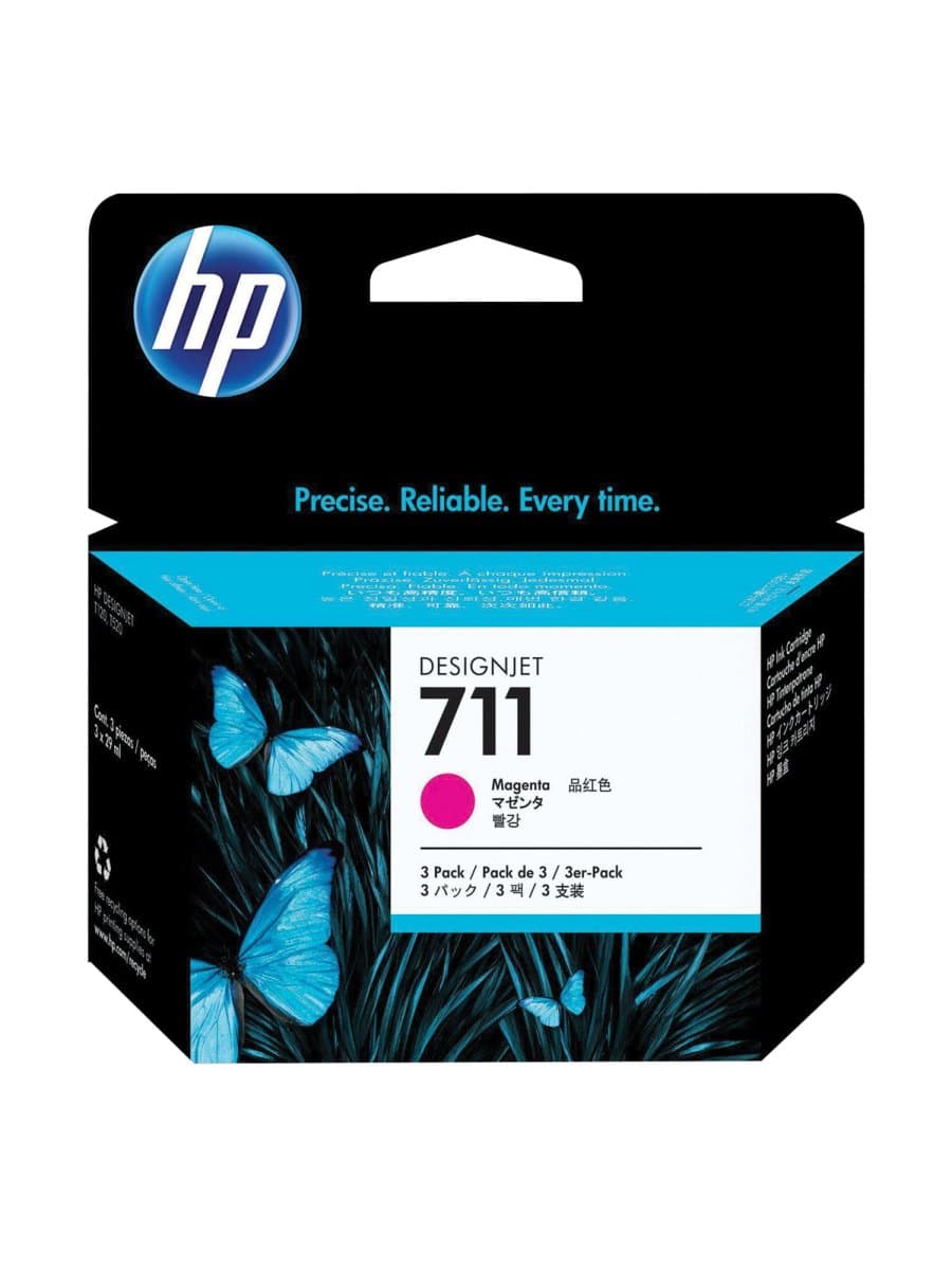 Картридж струйный для плоттера HP (CZ135A) Designjet T120/520, №711, пурпурный, КОМПЛЕКТ 3 шт. х 29 мл, оригинальный