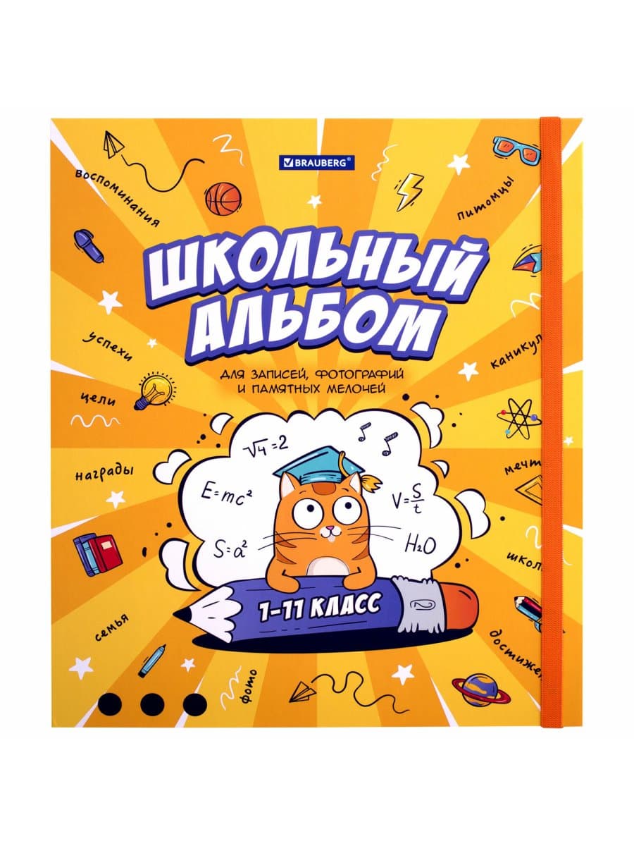 Папка-портфолио школьника, А4, ШКОЛЬНЫЙ АЛЬБОМ, 10 вкладышей, магнитный клапан 7БЦ, BRAUBERG, 115242
