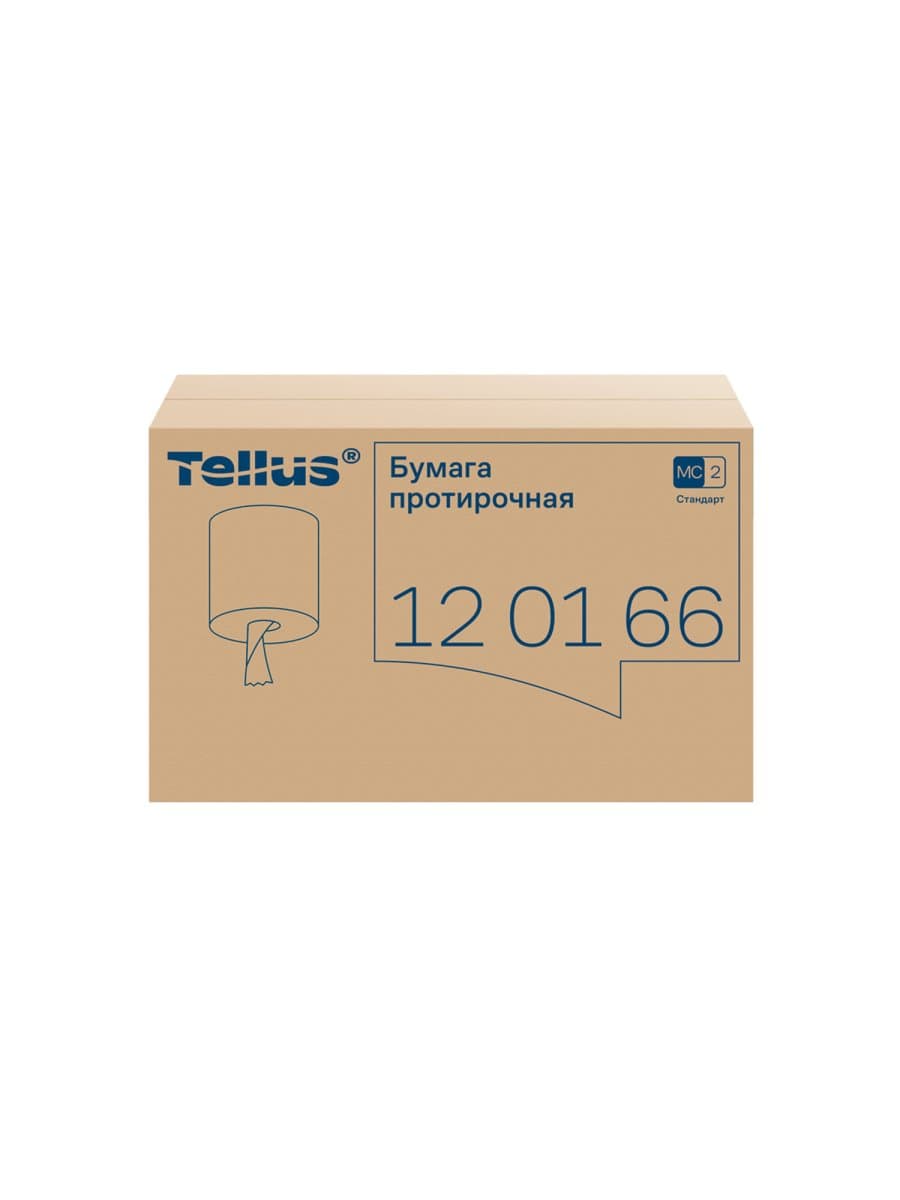 Бумага протирочная с центральной вытяжкой 275 м, Tellus/TORK (M2) UNIVERSAL, 1-слойная, белая, КОМПЛЕКТ 6 рулонов, 120166