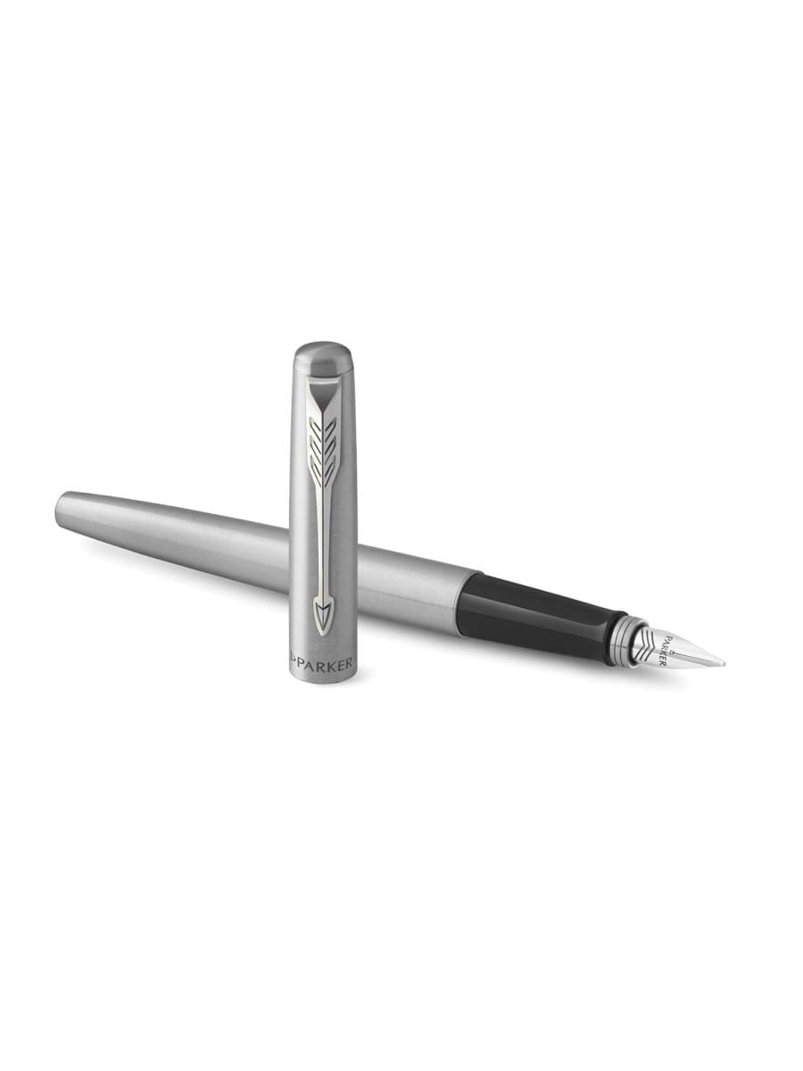 Ручка перьевая PARKER "Jotter Stainless Steel CT", корпус серебристый, детали хром, синяя, 2030946