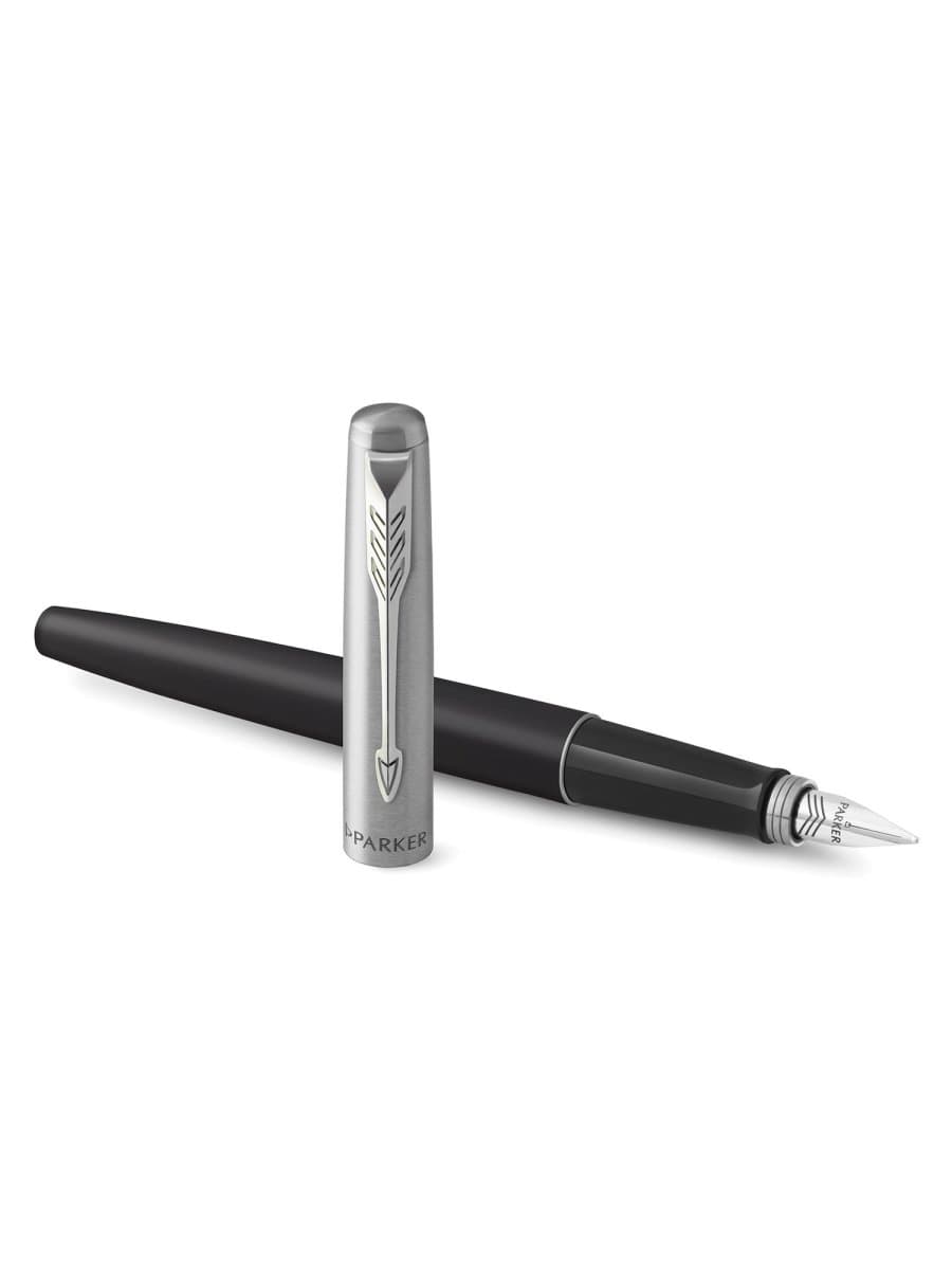 Ручка перьевая PARKER "Jotter Bond Street Black CT", черный, детали нержавеющая сталь, синяя, 2030947