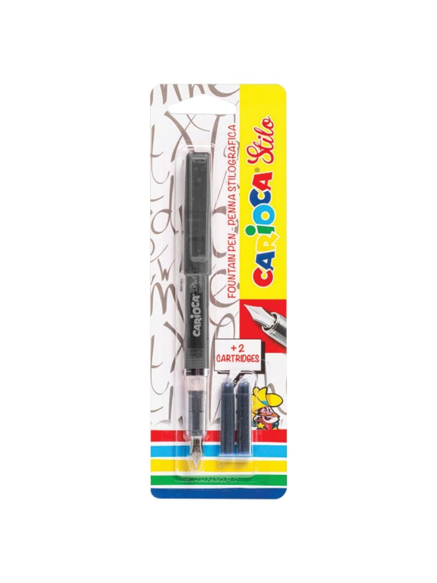 Ручка перьевая CARIOCA "Stilo", иридиевое перо, 2 сменных картриджа, корпус ассорти, Италия, 42303