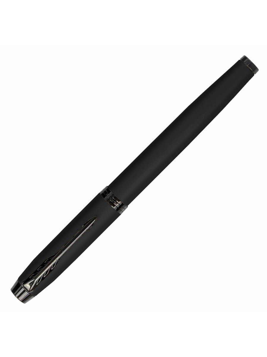 Ручка перьевая PARKER "IM Achromatic Black BT", черный матовый, нержавеющая сталь, синяя, 2127741