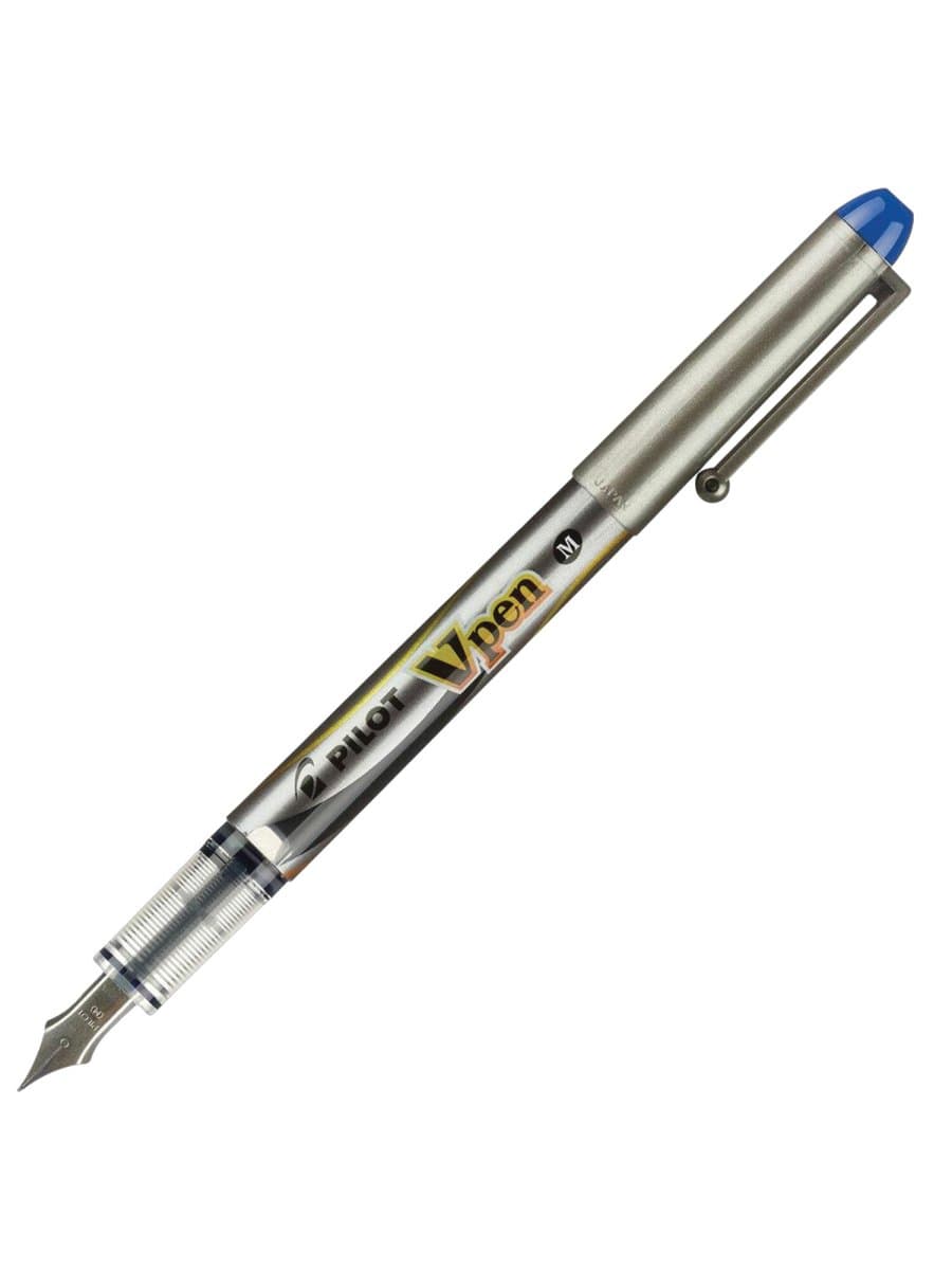 Ручка перьевая PILOT V-Pen, СИНЯЯ, корпус серый, линия письма 0,58 мм, SVP-4M L