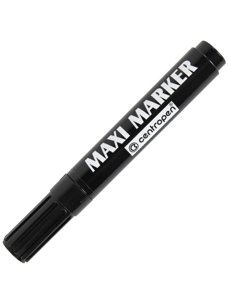 Маркер перманентный универсальный ЧЕРНЫЙ CENTROPEN "Maxi Marker", 2-4 мм, 8936, 5 8936 0112