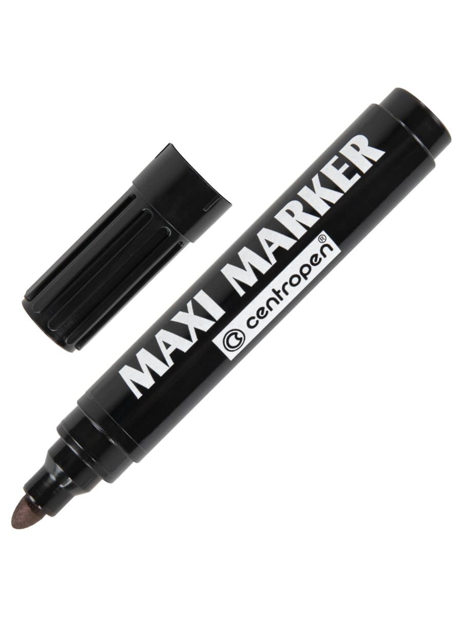 Маркер перманентный универсальный ЧЕРНЫЙ CENTROPEN "Maxi Marker", 2-4 мм, 8936, 5 8936 0112
