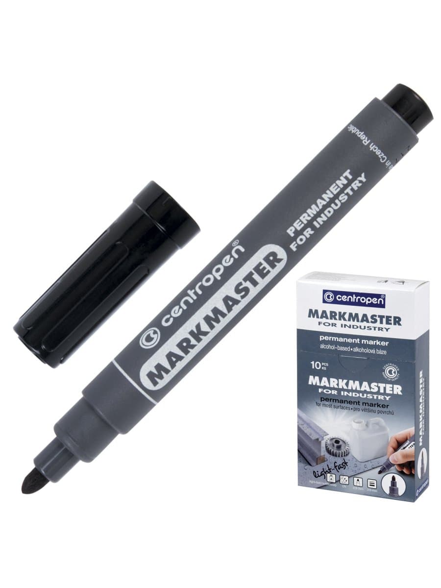 Маркер перманентный для промышленной маркировки ЧЕРНЫЙ CENTROPEN "Marksmaster", 2,5 мм, 8599, 5 8599 0112