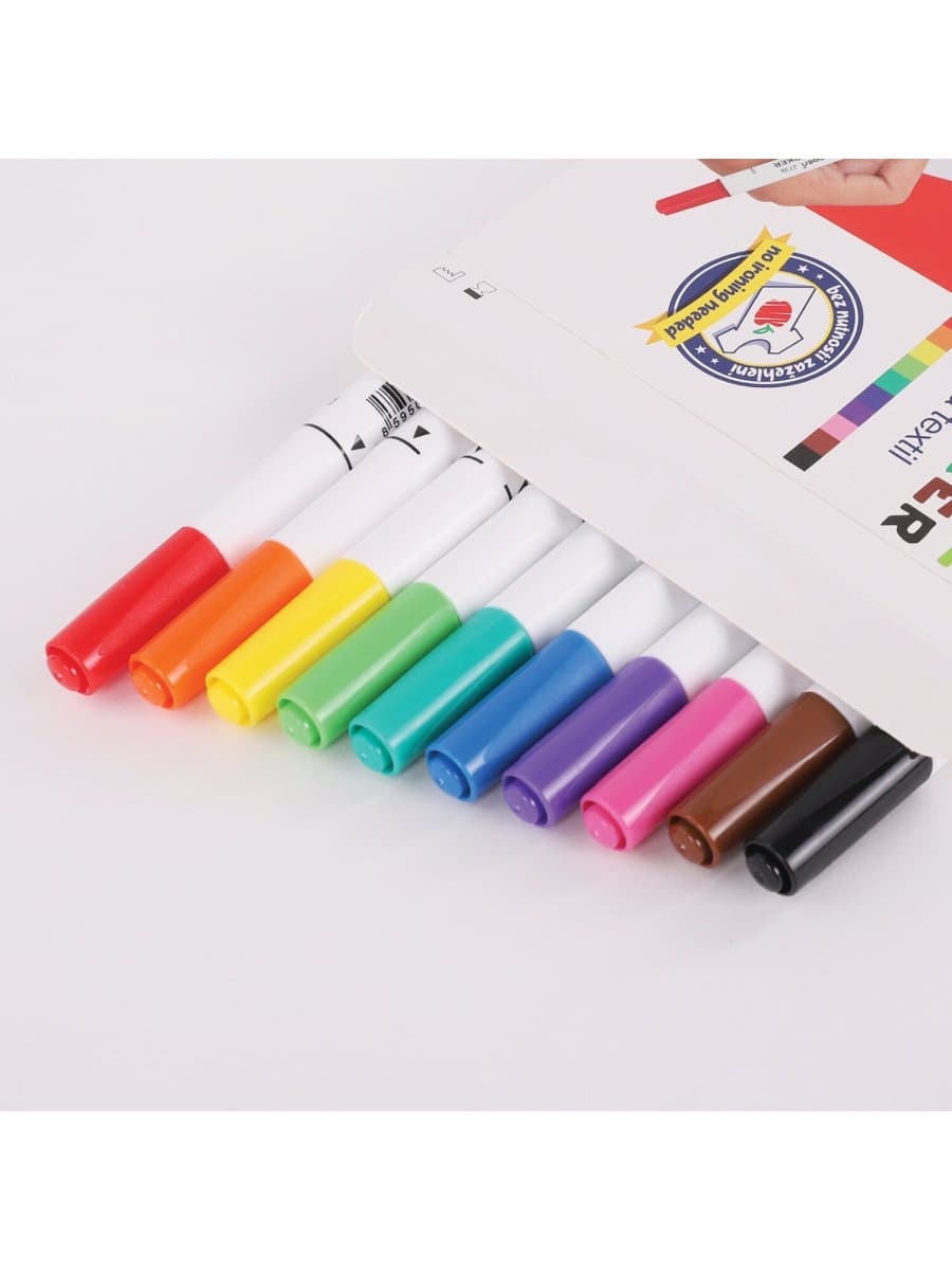 Маркеры для ткани 10 ЦВЕТОВ CENTROPEN "Textile Marker", круглый наконечник, 1,8 мм, 2739/10, 5 2739 1001