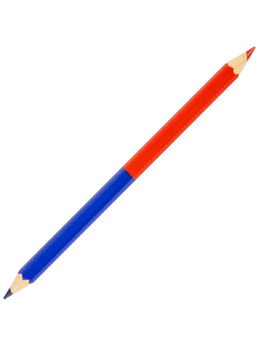 Карандаш двухцветный КРАСНО-СИНИЙ, KOH-I-NOOR, УТОЛЩЕННЫЙ, 1 шт., шестигранный, грифель 3,8 мм, натуральное дерево, 3423, 34230EG006KS