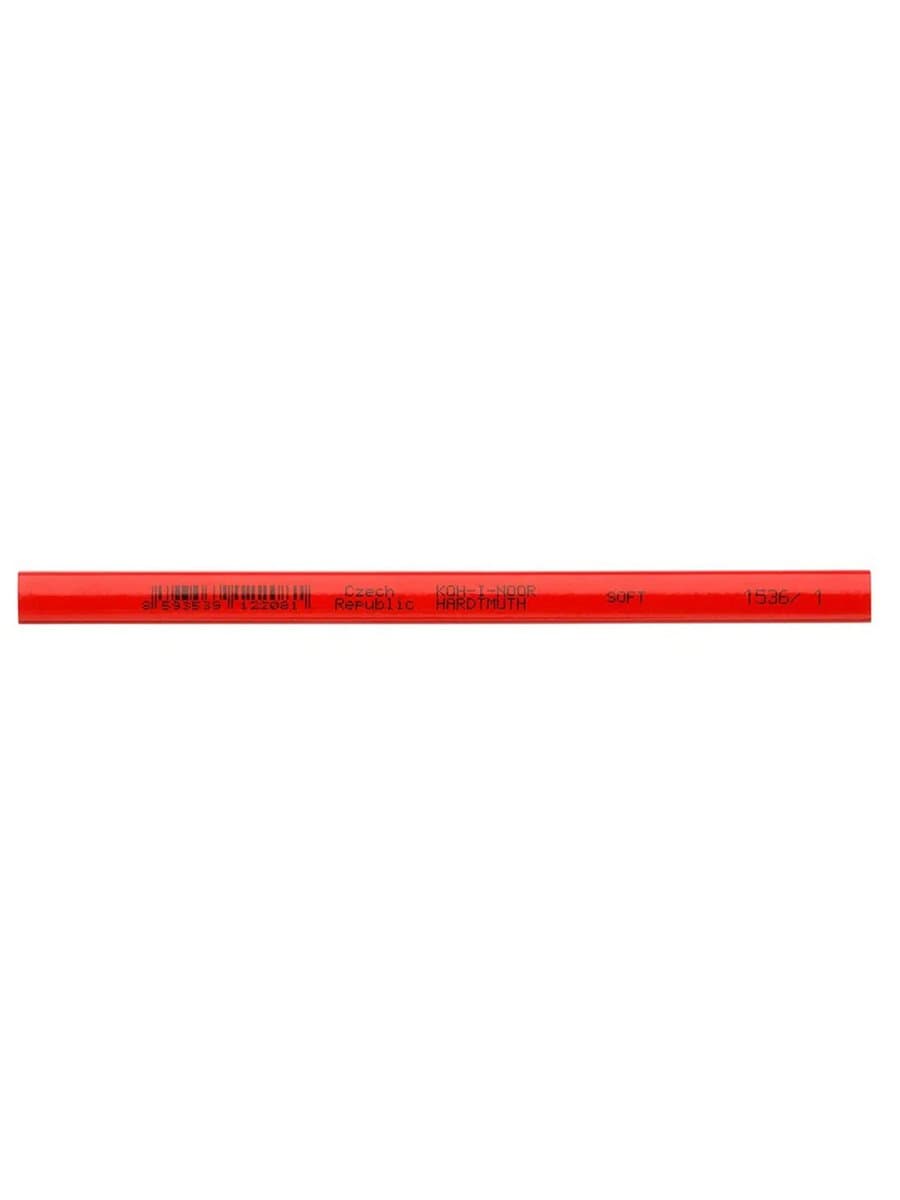 Карандаш столярный KOH-I-NOOR, 1 шт., B, грифель 5х2 мм, корпус красный, 0153600100177