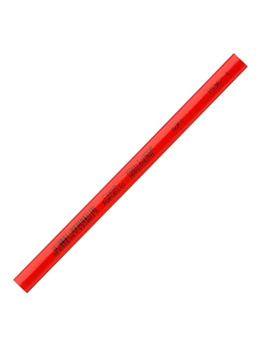 Карандаш столярный KOH-I-NOOR, 1 шт., B, грифель 5х2 мм, корпус красный, 0153600100177