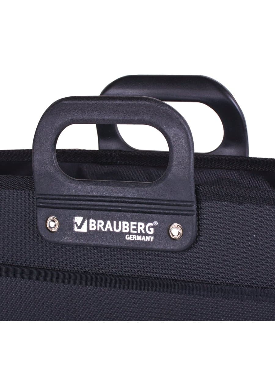 Папка-портфель пластиковая BRAUBERG "ПРЕМЬЕР" А4 (390х315х120 мм) 3 отделения, фактура "бисер", черная, 223082