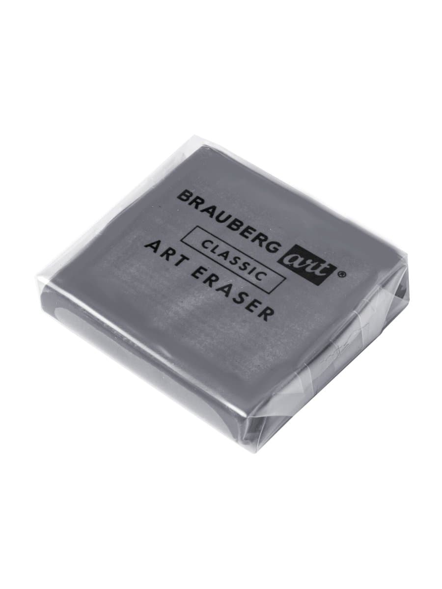 Ластик-клячка художественный BRAUBERG ART "CLASSIC" 40х36х10 мм, супермягкий, серый, 228064