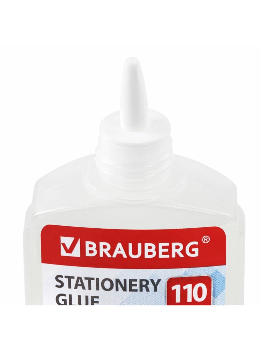 Клей канцелярский силикатный BRAUBERG "Standard" (для бумаги, картона) 110 г, 228416