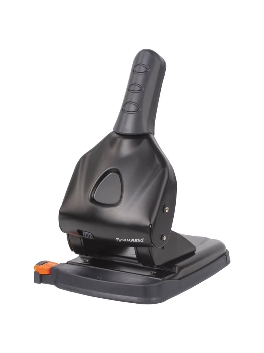 Дырокол металлический МОЩНЫЙ BRAUBERG "Heavy duty" до 65 л., эргономичный, черный, 228496
