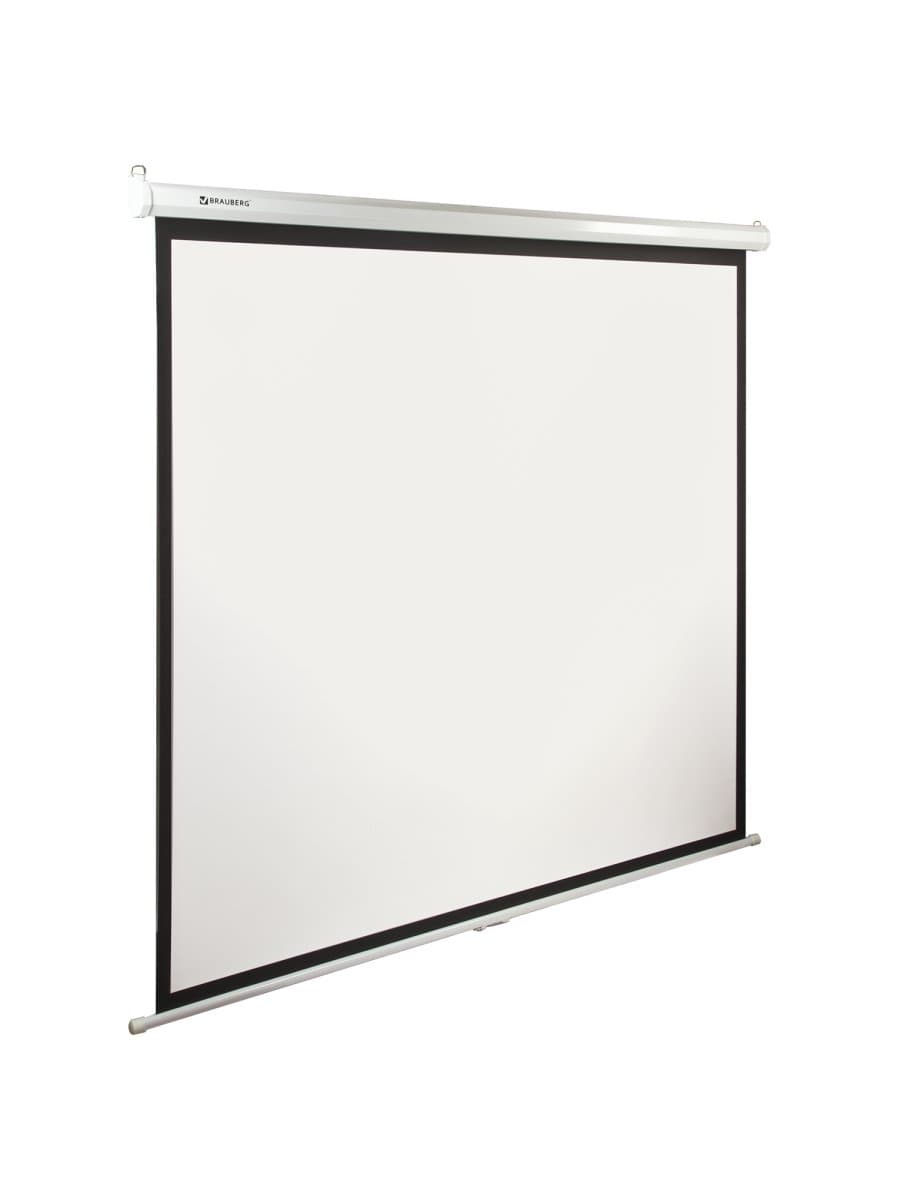 Экран проекционный настенный (200х200 см), матовый, 1:1, BRAUBERG "WALL", 236727
