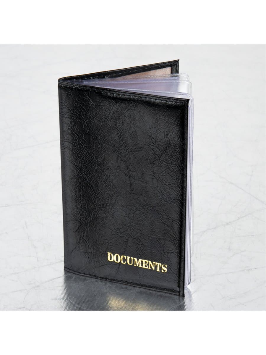 Обложка для автодокументов STAFF "Profit", экокожа, "DOCUMENTS", черная, 237181
