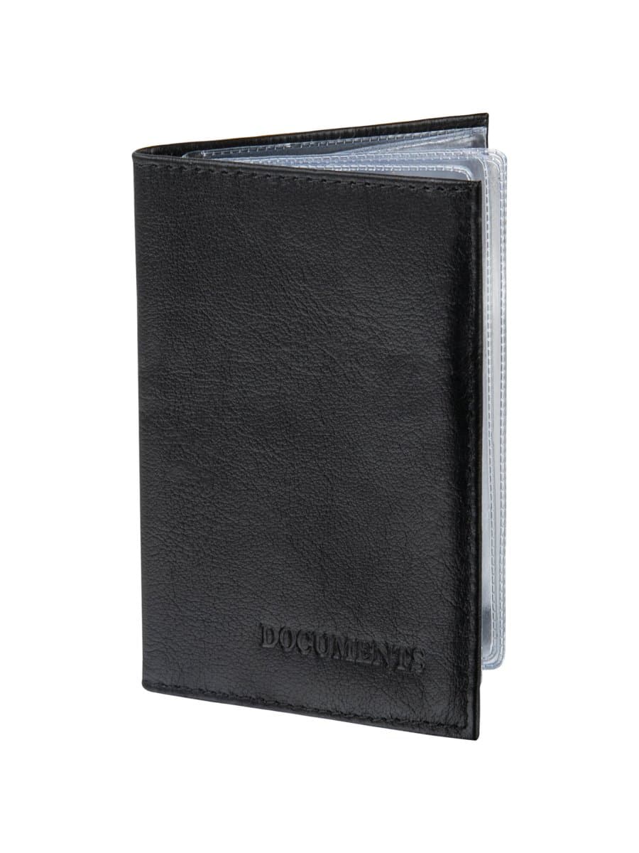 Обложка для автодокументов натуральная кожа галант, "DOCUMENTS", черная, BRAUBERG, 237208