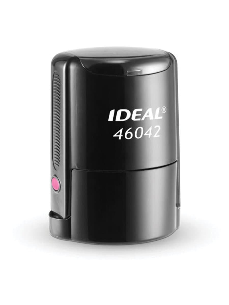 Оснастка для печатей оттиск D=42 мм, синий, TRODAT IDEAL 46042 P2, корпус черный, с крышкой, подушка, 125308