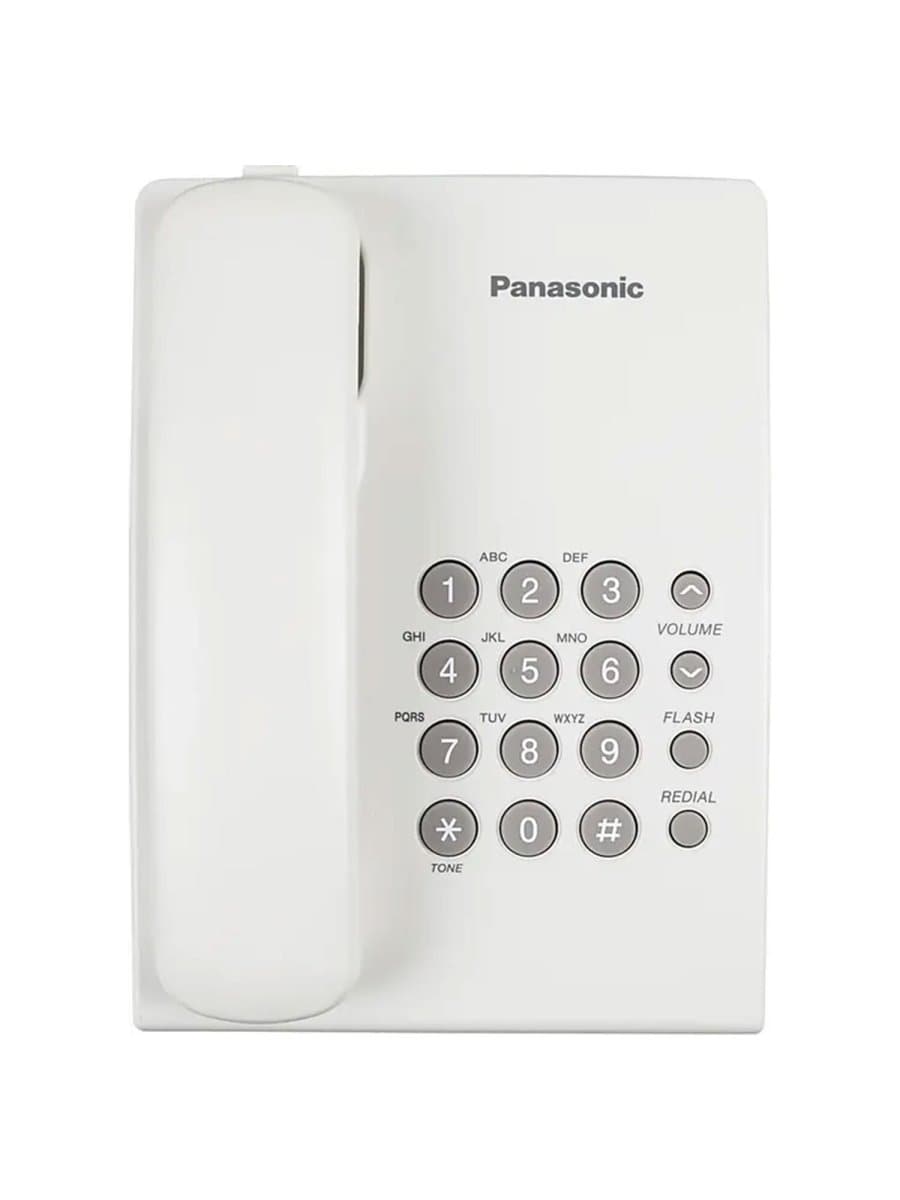 Телефон PANASONIC KX-TS2350RUW, белый, повторный набор, тональный / импульсный режим