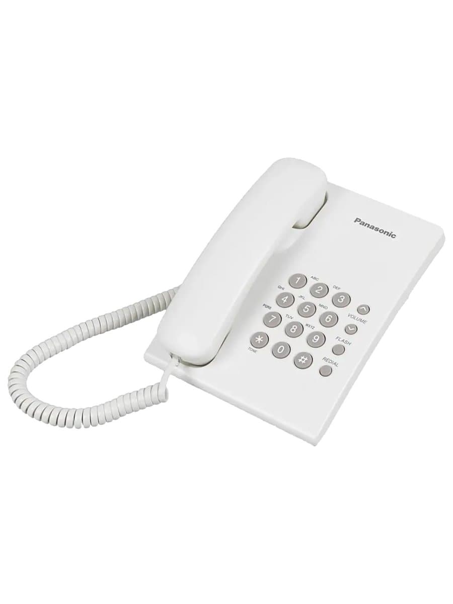 Телефон PANASONIC KX-TS2350RUW, белый, повторный набор, тональный / импульсный режим