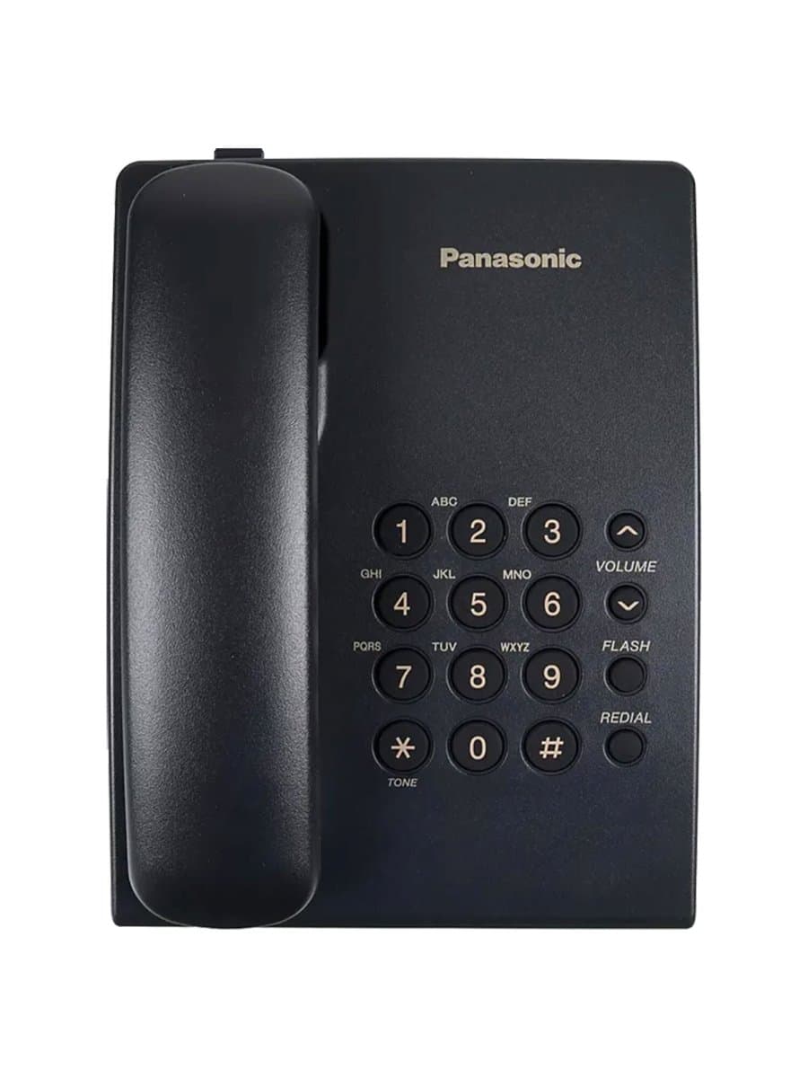 Телефон PANASONIC KX-TS2350RUB, черный, повторный набор, тональный/импульсный режим