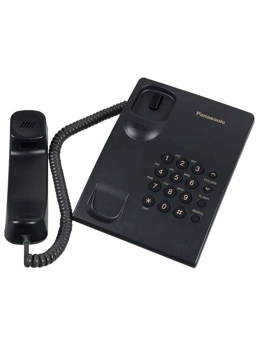 Телефон PANASONIC KX-TS2350RUB, черный, повторный набор, тональный/импульсный режим