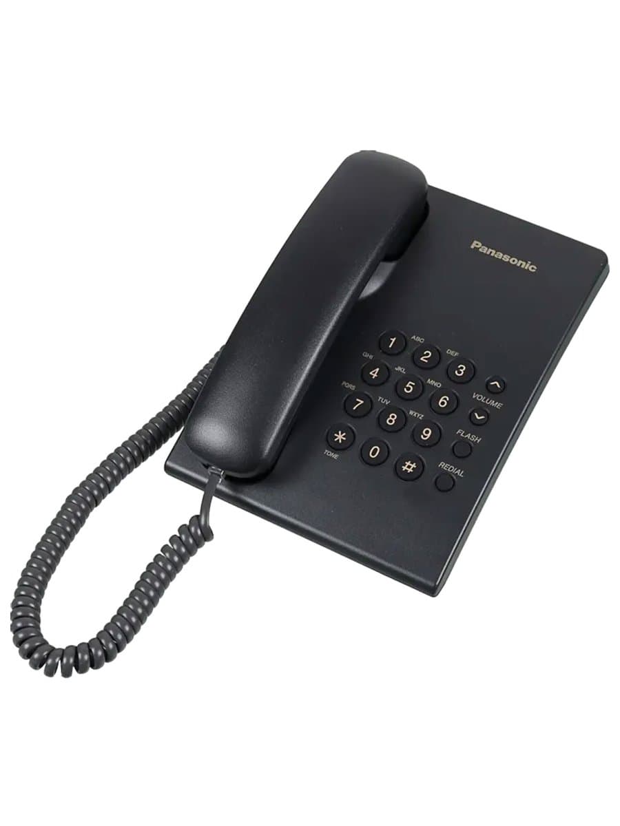 Телефон PANASONIC KX-TS2350RUB, черный, повторный набор, тональный/импульсный режим