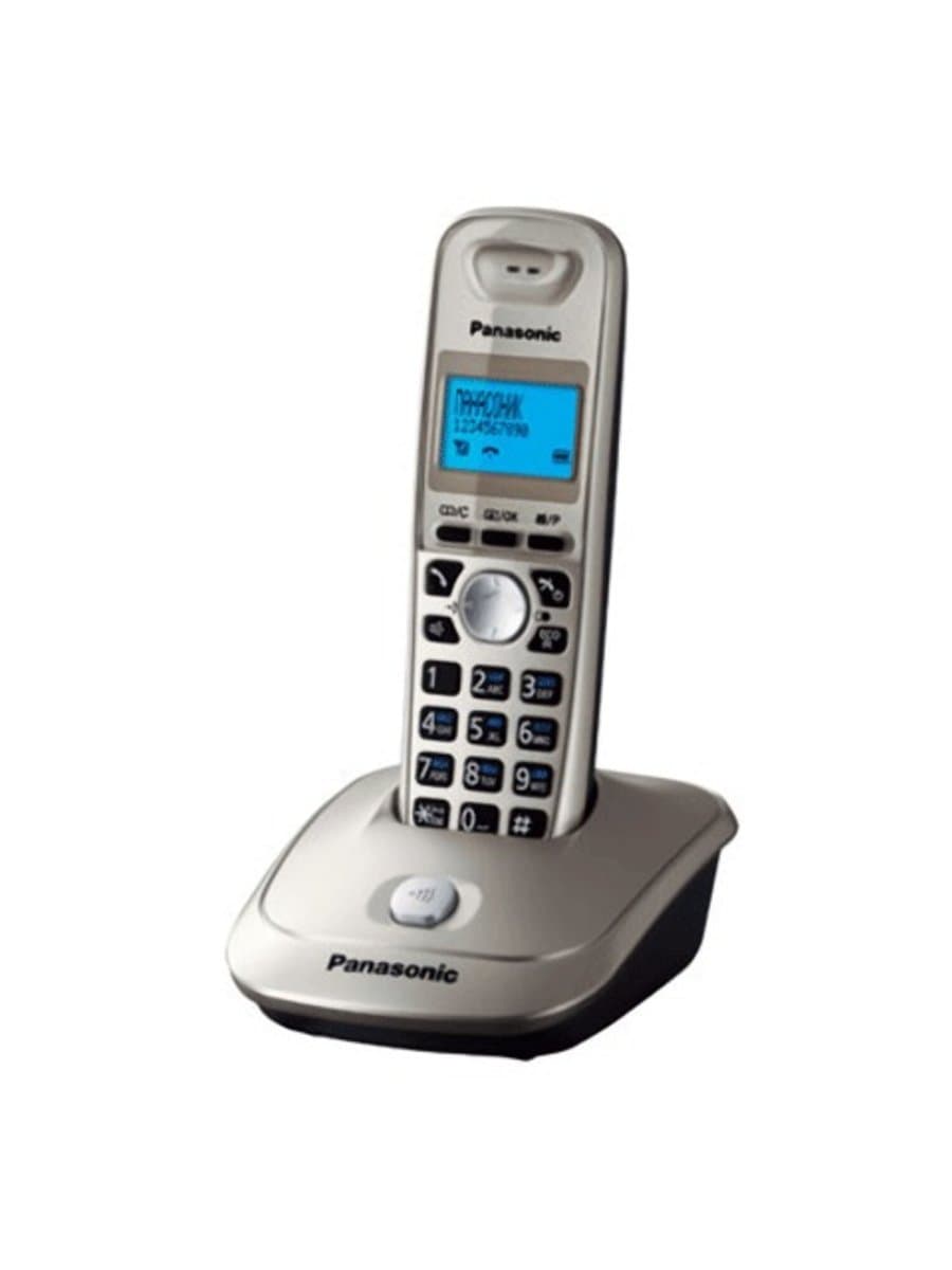 Радиотелефон PANASONIC KX-TG2511RUN, память 50 номеров, АОН, повтор, спикерфон, полифония, радиус 10-100 м, цвет платиновый