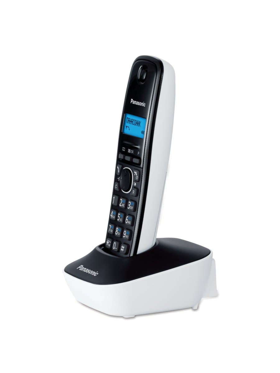 Радиотелефон PANASONIC KX-TG1611RUW, память 50 номеров, АОН, повтор, часы/будильник, белый