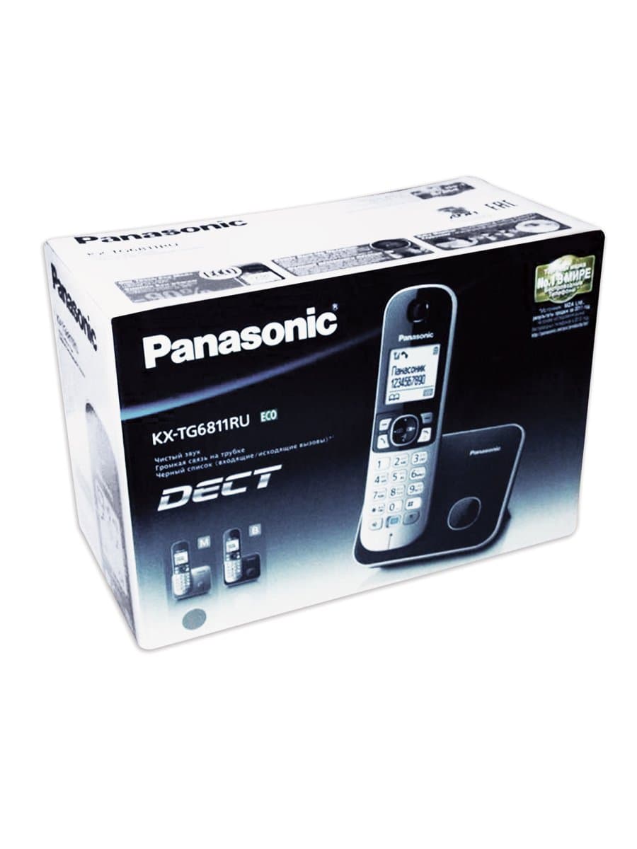 Радиотелефон PANASONIC KX-TG6811RUM, память 50 номеров, АОН, повтор, спикерфон, полифония, 10-100 м, серый