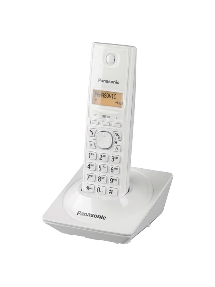 Радиотелефон PANASONIC KX-TG1711RUW, память на 50 номеров, АОН, повтор, часы /будильник (радиус 10-100 м), цвет белый