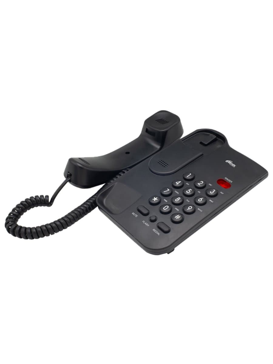 Телефон RITMIX RT-311 black, световая индикация звонка, тональный / импульсный режим, повтор, черный, 80002231