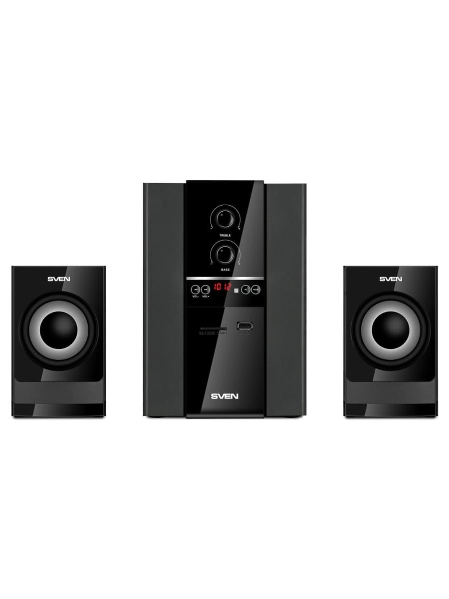 Колонки компьютерные SVEN MS-1821, 2.1, 44 Вт, Bluetooth, FM, USB, SD, черные, SV-020, SV-020774