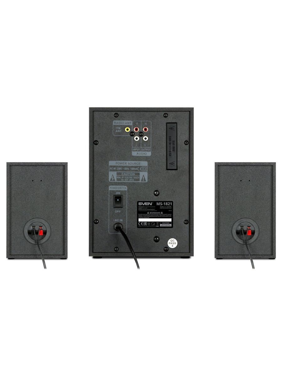 Колонки компьютерные SVEN MS-1821, 2.1, 44 Вт, Bluetooth, FM, USB, SD, черные, SV-020, SV-020774