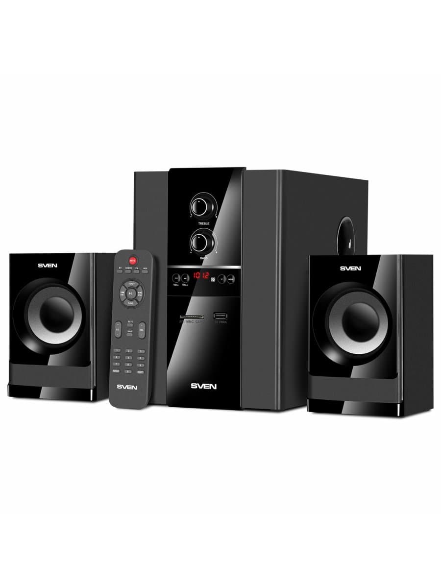 Колонки компьютерные SVEN MS-1821, 2.1, 44 Вт, Bluetooth, FM, USB, SD, черные, SV-020, SV-020774