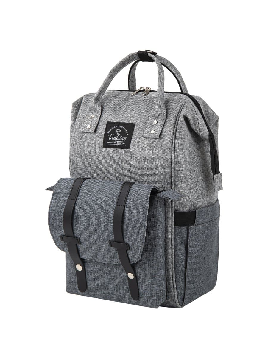 Рюкзак для мамы BRAUBERG MOMMY, крепления для коляски, термокарманы, серый, 41x24x17 см, 270818