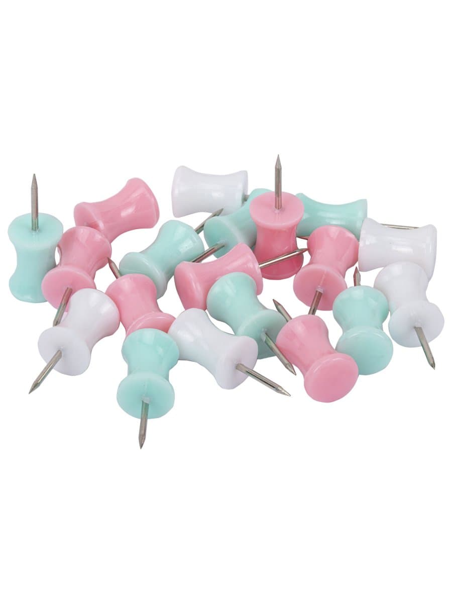 Силовые кнопки-гвоздики BRAUBERG PASTEL, пастельные цвета, 30 штук, 12 мм, 272756