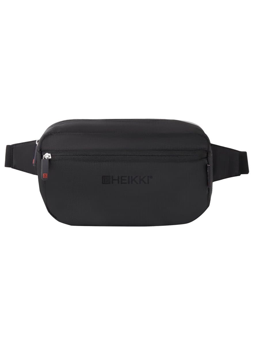 Сумка на пояс HEIKKI RIO (ХЕЙКИ) регулируемый ремень, черная, 28х16х9 см, 273886