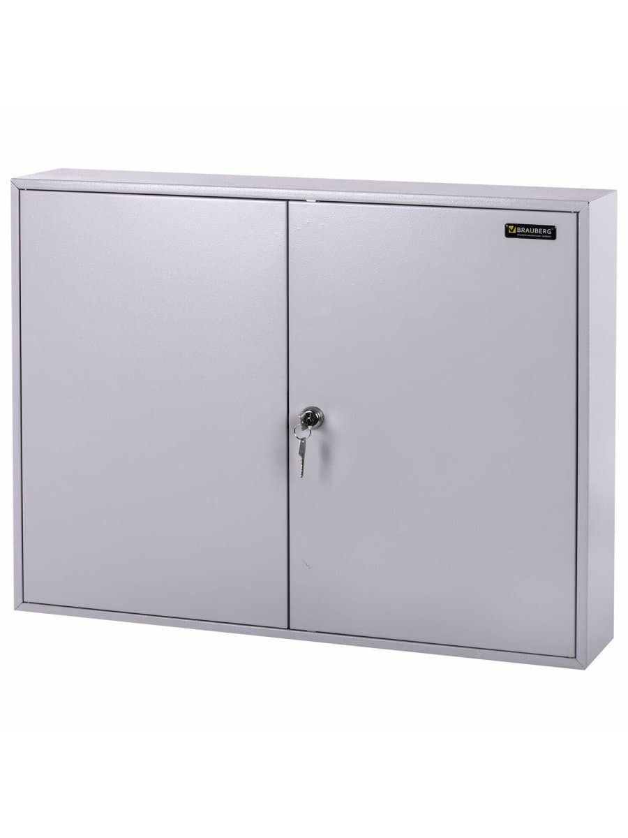 Шкафчик (Ключница) на 300 ключей BRAUBERG, 730х550х140 мм, с замком, +300 брелоков, серый, 290341