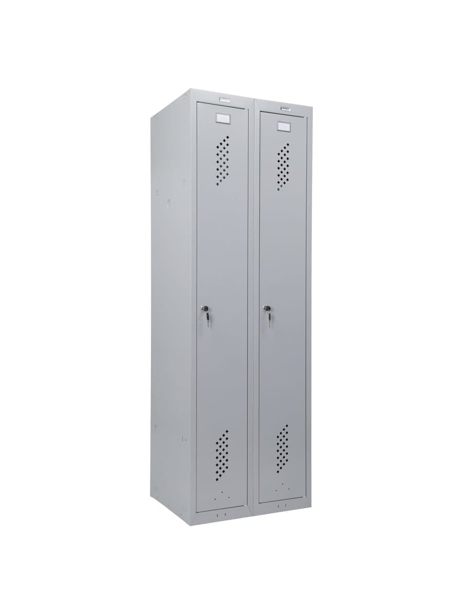 Шкаф металлический для одежды BRABIX "LK 21-60", УСИЛЕННЫЙ, 2 секции, 1830х600х500 мм, 32 кг, 291126, S230BR402502