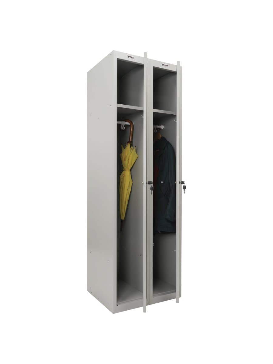 Шкаф металлический для одежды BRABIX "LK 21-80", УСИЛЕННЫЙ, 2 секции, 1830х800х500 мм, 37 кг, 291129, S230BR406102