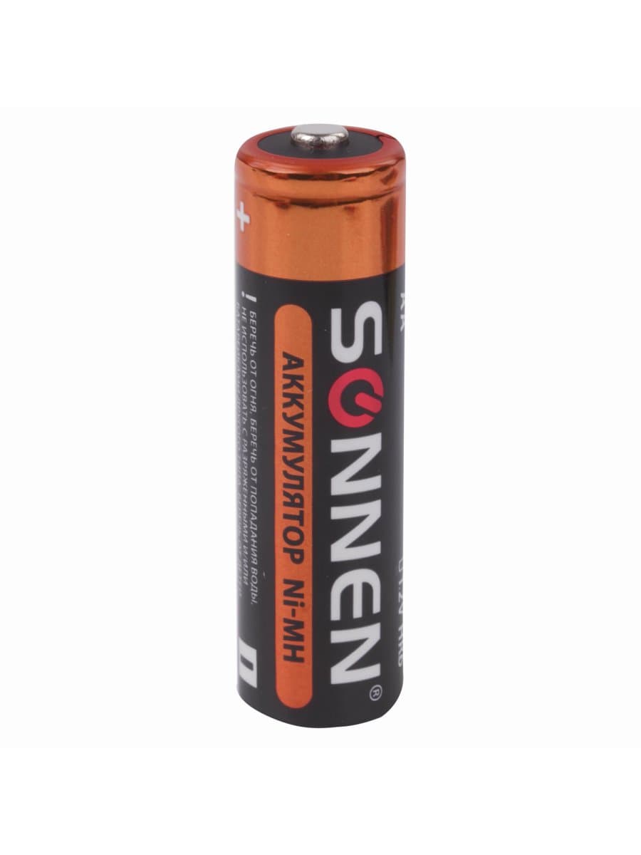 Батарейки аккумуляторные Ni-Mh пальчиковые КОМПЛЕКТ 2 шт., АА (HR6) 2100 mAh, SONNEN, 454234