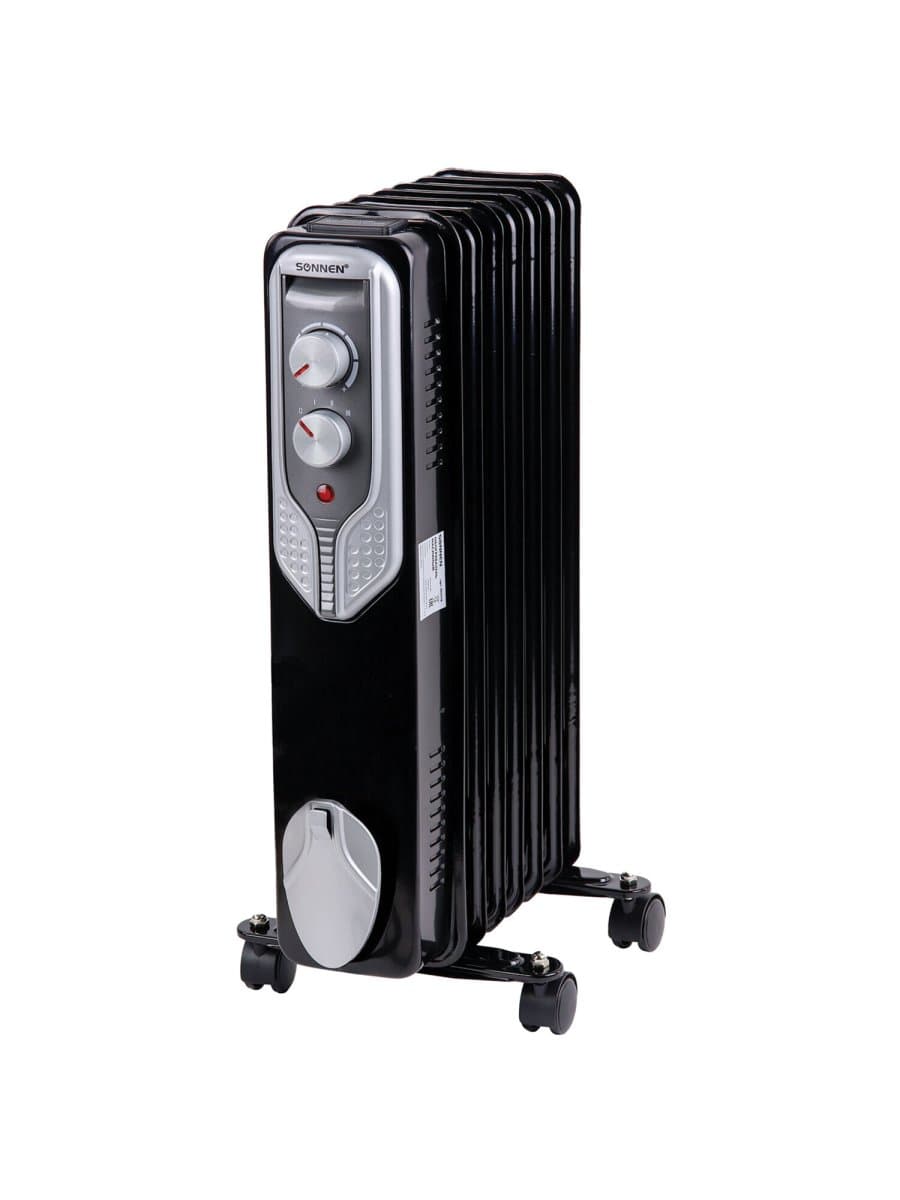 Обогреватель масляный SONNEN DFN-07BL, 1500 Вт, 7 секций, черный, 455310