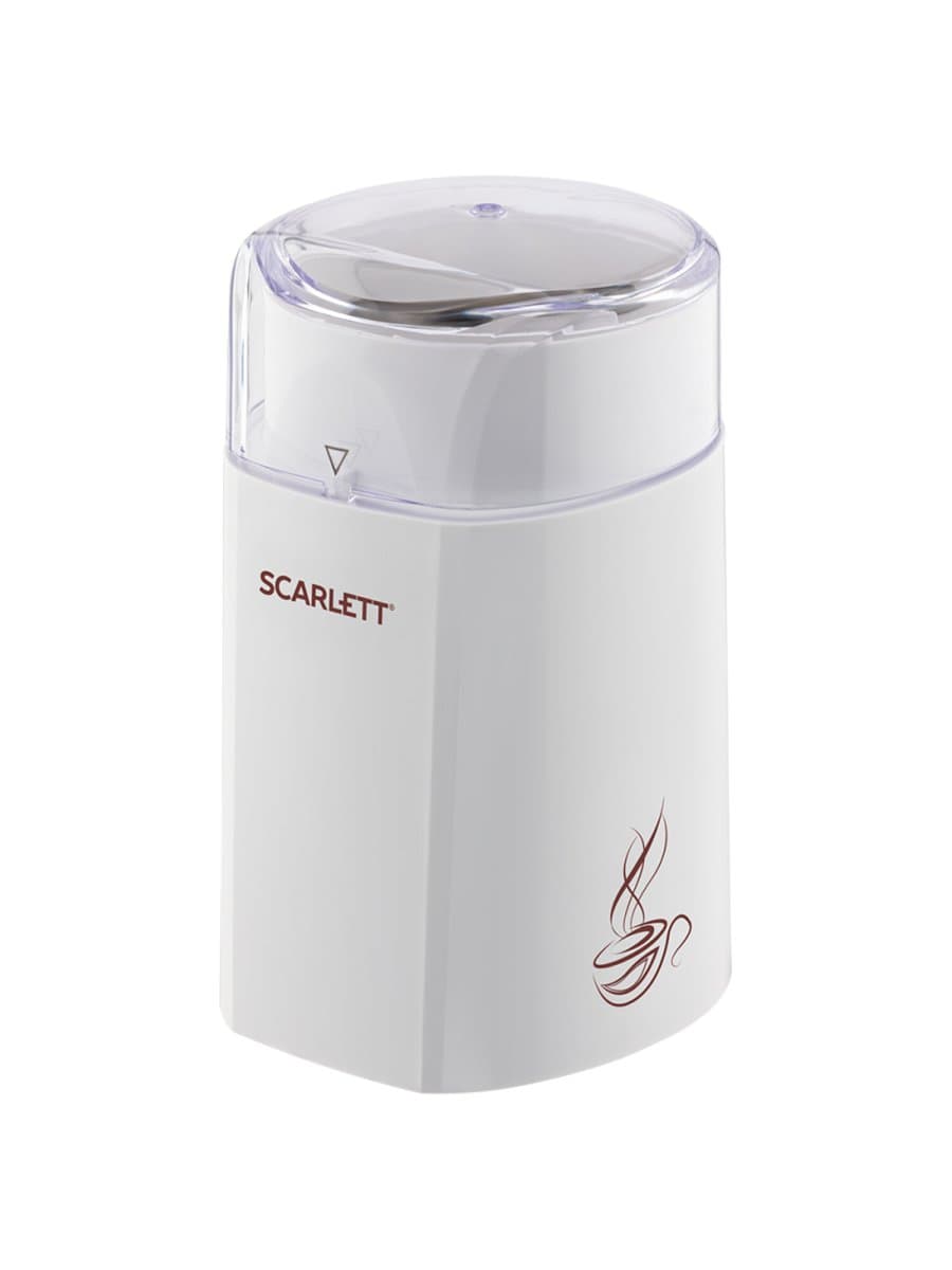 Кофемолка SCARLETT SC-CG44506, 160 Вт, объем 60 г, пластик, ножи из нержавеющей стали, белая с рисунком