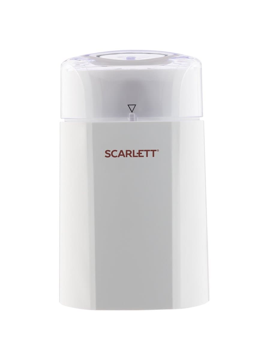 Кофемолка SCARLETT SC-CG44506, 160 Вт, объем 60 г, пластик, ножи из нержавеющей стали, белая с рисунком