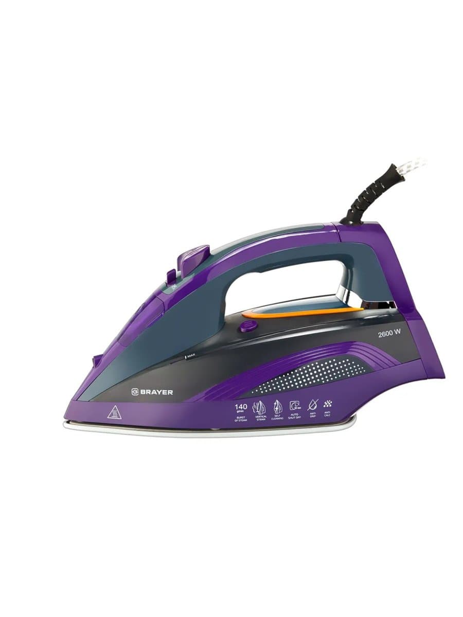 Утюг BRAYER BR4001, OneTemp, 2600 Вт, керамическое покрытие, самоочистка, антикапля, автоотключение, антинакипь