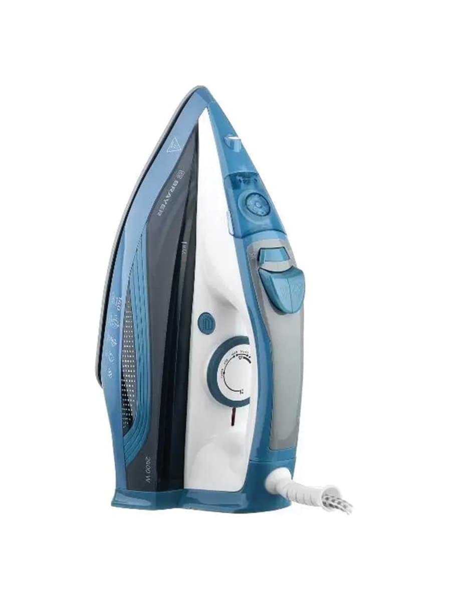 Утюг BRAYER BR4002, 2400 Вт, керамическое покрытие, самоочистка, антикапля, антинакипь, голубой