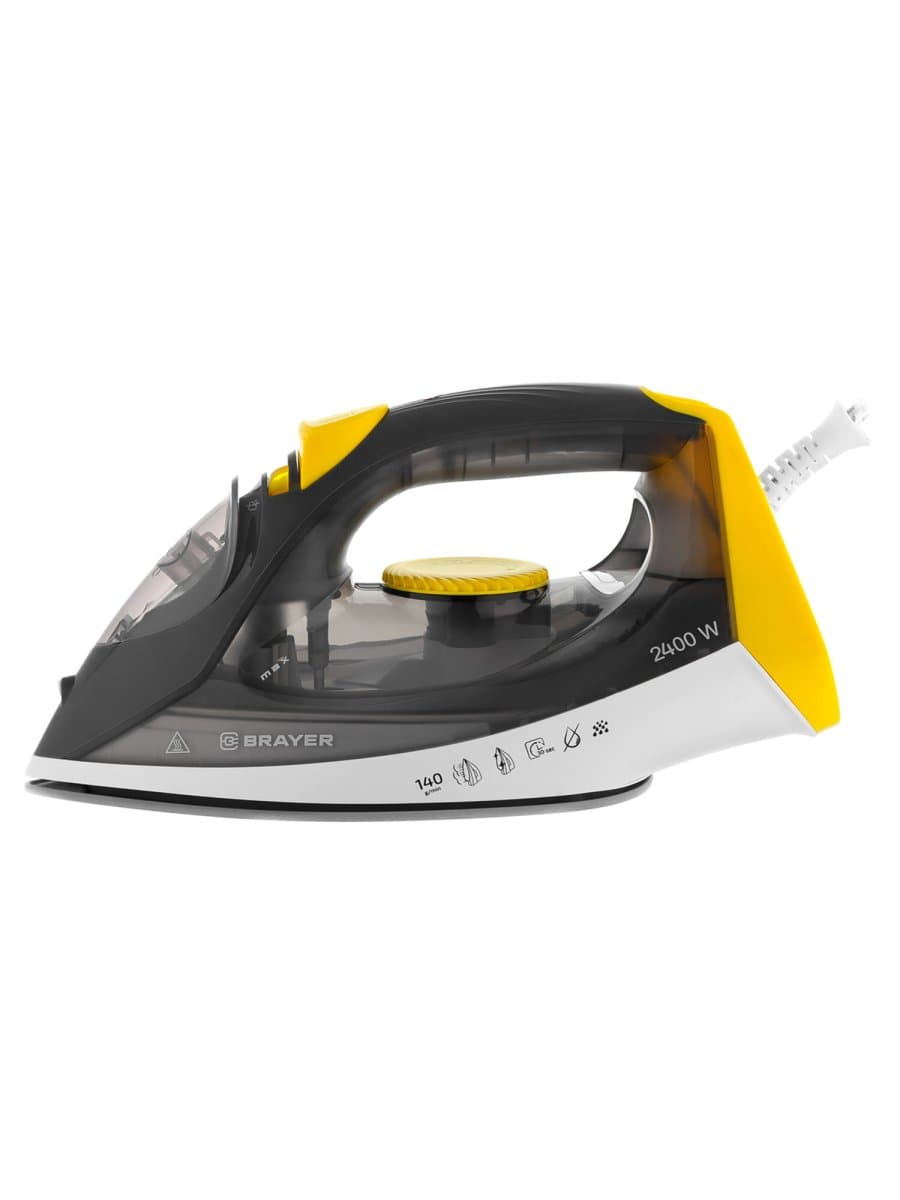 Утюг BRAYER BR4003GY, 2400 Вт, керамическое покрытие, самоочистка, антикапля, антинакипь, автоотключение, серый