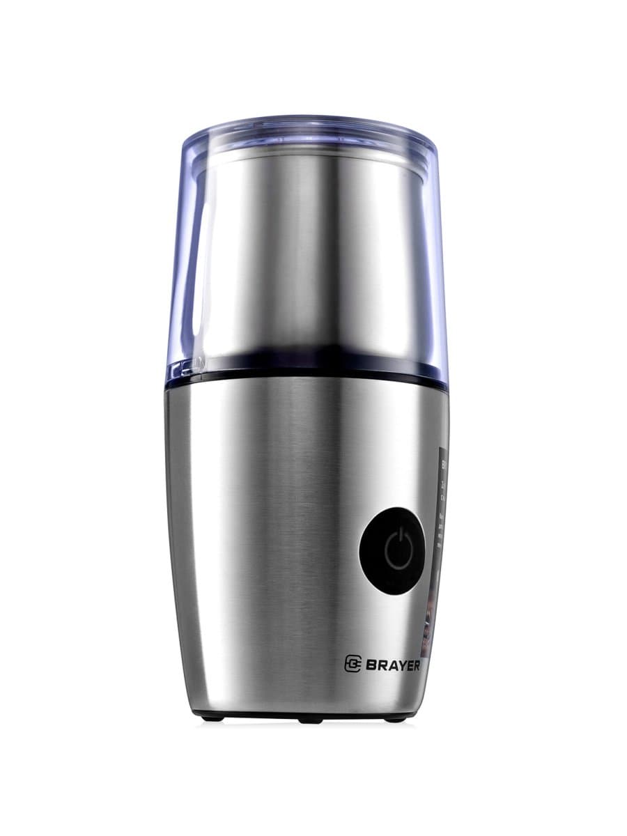 Кофемолка с капучинатором BRAYER BR1185, 200 Вт, вместимость 100 г, сталь